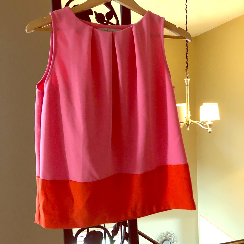 Loft red and pink top